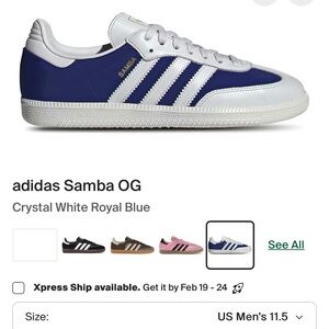 Adidas Classic Dodger Blue and White OG Sambas